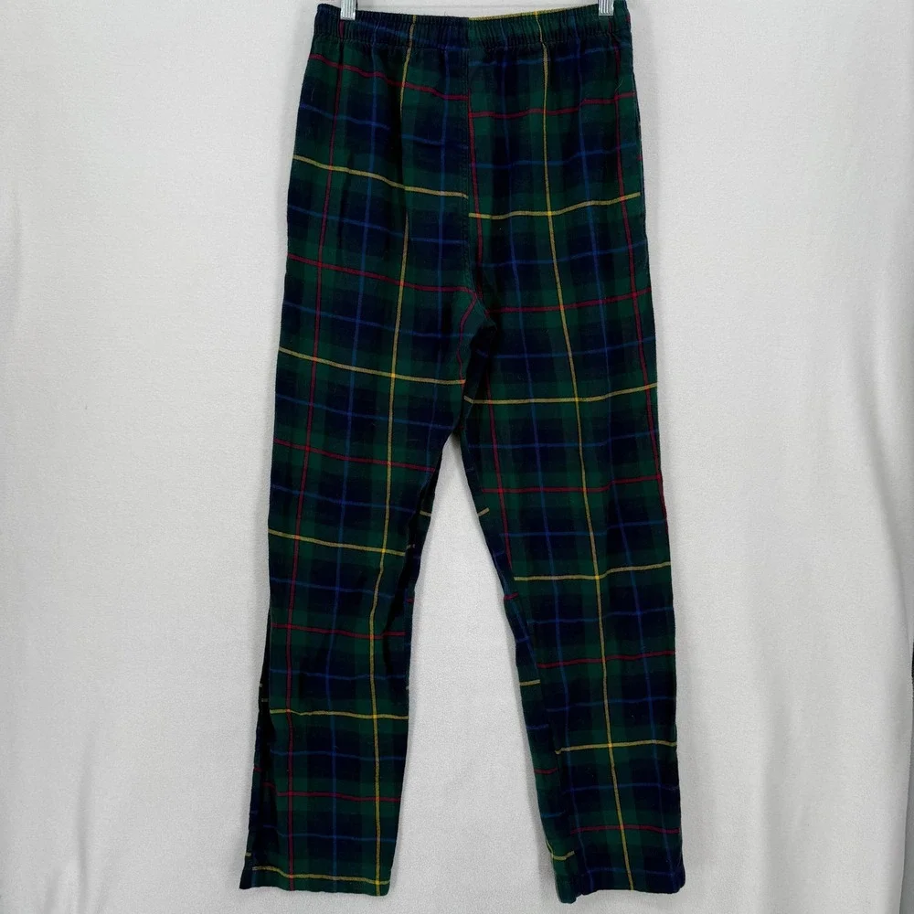 Polo‎ Ralph Lauren Mens Pajama Pants Green Plaid Flannel Cotton Sleepwear Small